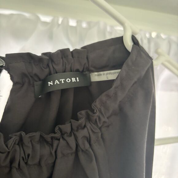 Natori Dress Womens Size Large Techno Poplin Dress Midi Black Chic Pockets - Picture 4 of 8